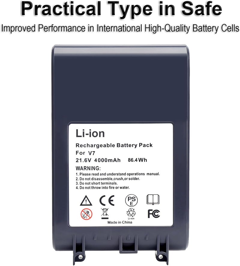 Biswaye 21.6V V7 SV11 Battery Replacement Compatible with Dyson V7 Motorhead V7 Animal Pro V7 Trigger V7 Absolute V7 Allergy HEPA Car+Boat Cordless Vacuum Battery - Image 5